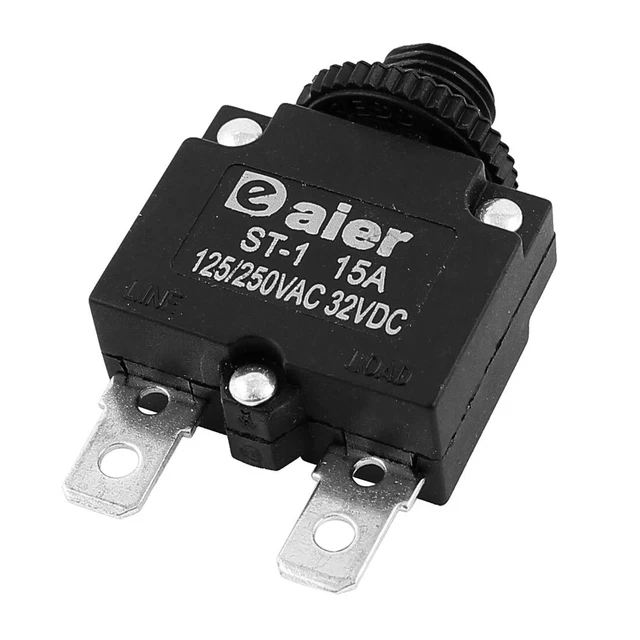 AC 250V/125V 15A Disjoncteur Switch surcharge courant bouton noir