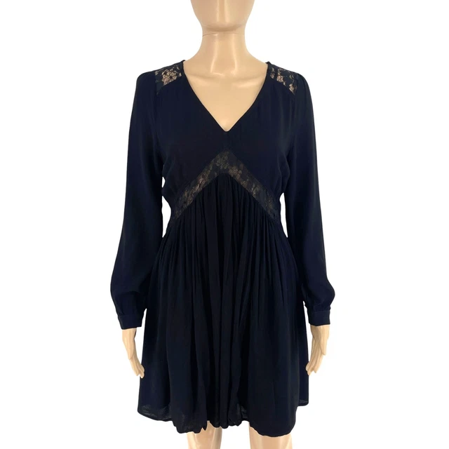 Robe Desigual Manches Longues Noir Imprimé Papillons Strass - Taille M 36/38, Occasion Très Bon état