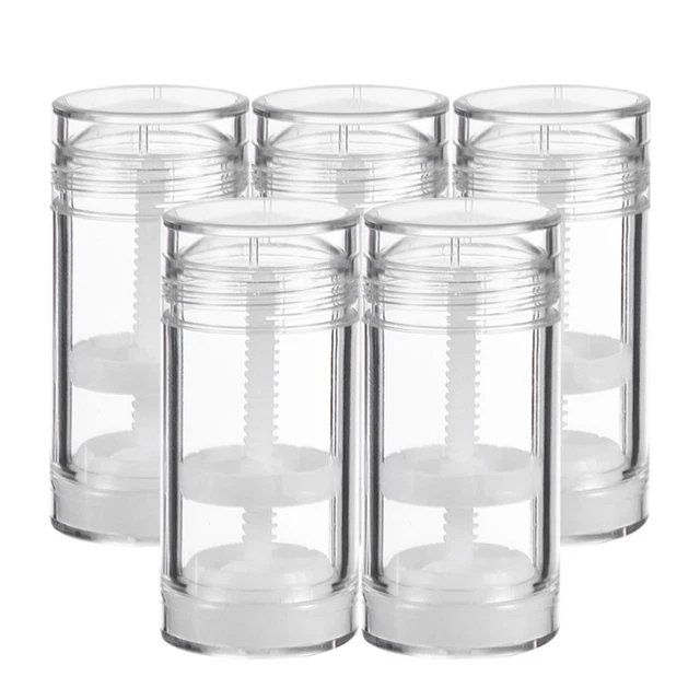 4 Stück Leere Twist-Up Deo-Behälter 30 G – Transparent, Wiederverwendbar – Für DIY Deo, Lippenbalsam & Reisen