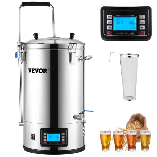 VEVOR Electric Beer Brewing Machine Home Grain Brewing w/ Circulating Pump 8 Gal