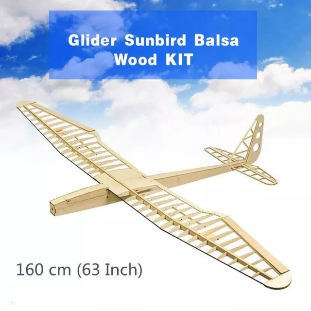 KIT de planeador de madera Sunbird Balsa envergadura 160 cm radiocontrol avión modelo de avión de construcción 2