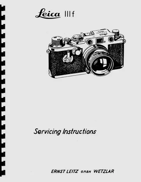 Leica IIIf Camera Service & Repair Manual Reprint