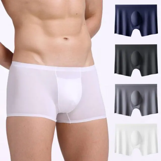 MEN TRUNKS BOXER Shorts Briefs Ice Silk Underwear Underpants Panties N2B4  $5.64 - PicClick AU