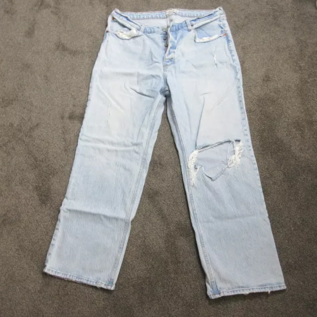 Abercrombie & Fitch Jeans Womens 33/16 The 90s Baggy Low Rise Light Wash Stretch