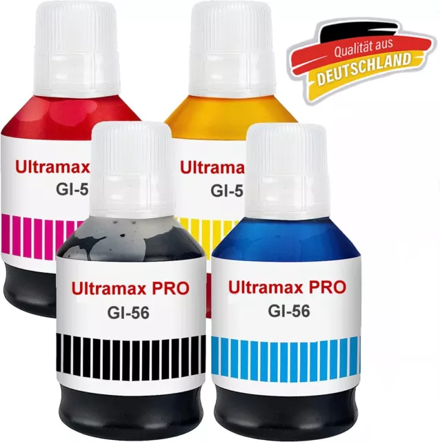 Ultramax PRO Premium Tinten ersetzen GI-56 für Canon Maxify Drucker | CMYK