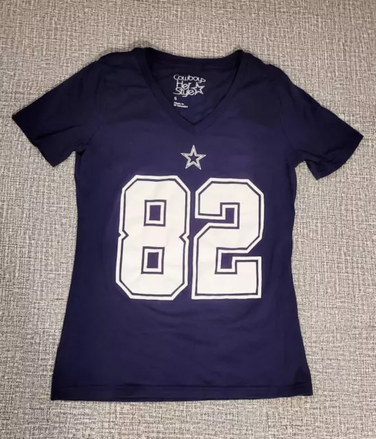 NFL Dallas Cowboys Her Style #82 Witten T-shirt Womens Size Small V-neck Blue