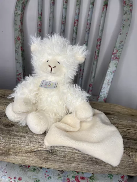 oh studio fluffy lamb sheep agneau pantin comforter comfort blanket soft toy