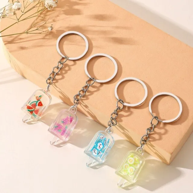 Creative Mini Flower Fruit Slices Keychain Bag Pendant Car Key Ring Jewelry