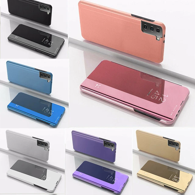 Mirror View Leather Flip Stand Case Cover For Samsung Galaxy S22 S21 Ultra A13