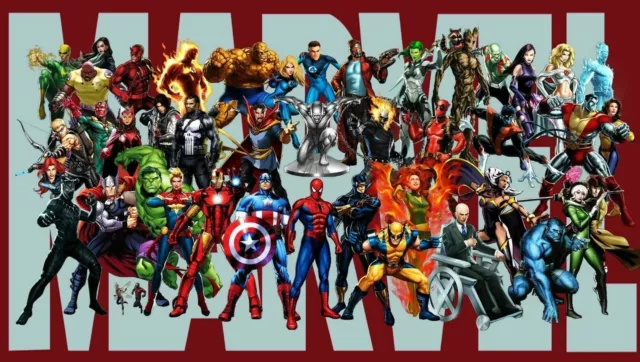 MARVEL SUPERHER COMICS POSTER - LARGE WALL ART FRAMED CANVAS PICTURE 20x30 INCH