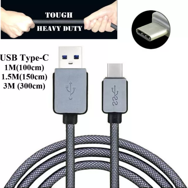 Braided Type-C USB-C Fast 3.1 Heavy duty charger cable cord Samsung S8 S9 Note 8