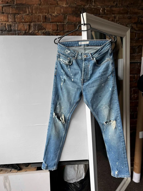 JEAN HOMME ZARA bleu vieilli poches style streetwear taille 30 XS S EUR 26 36 PicClick FR