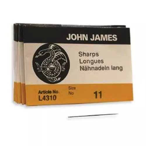 25 #11 John James SHARP English Beading Needles -  Fine SHARPS  SH11