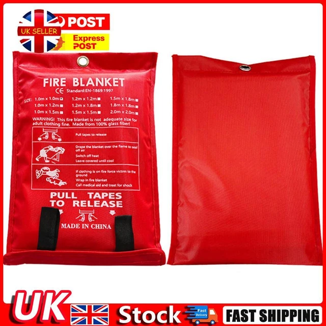 FIRE BLANKET FIBERGLASS Fire Blanket Heat Insulation For Emergency Surival UK £8.81 - UK - View #3
