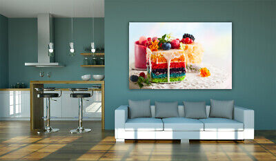 Varie fette di torta arcobaleno dessert incorniciato di lusso a muro arte foto stampa 2