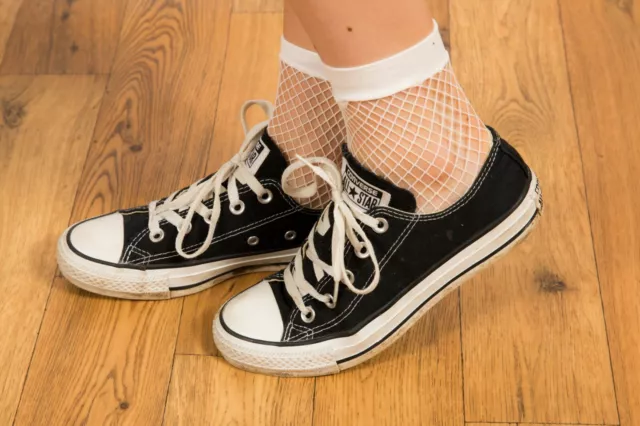 Converse All Star vintage cucita in bianco e nero taglia 4