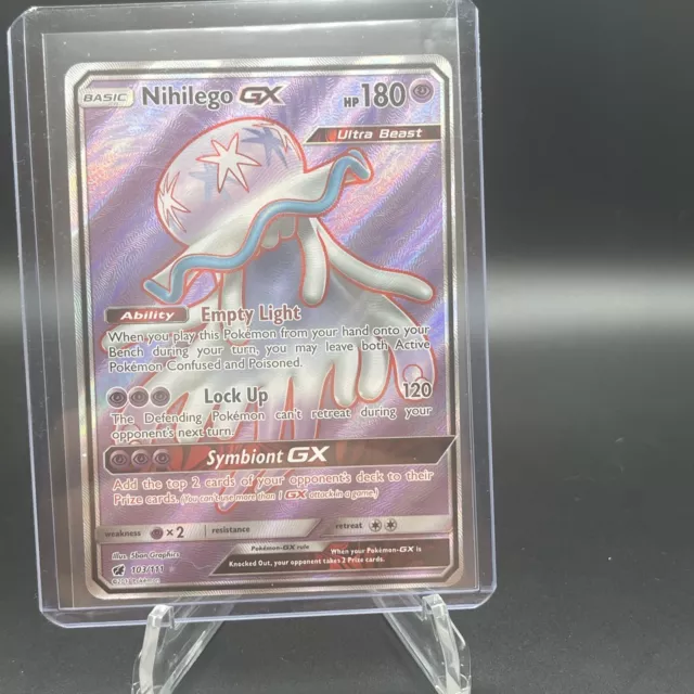  Pokemon Nihilego-GX - 103/111 - Full Art Ultra Rare - Sun &  Moon: Crimson Invasion : Toys & Games