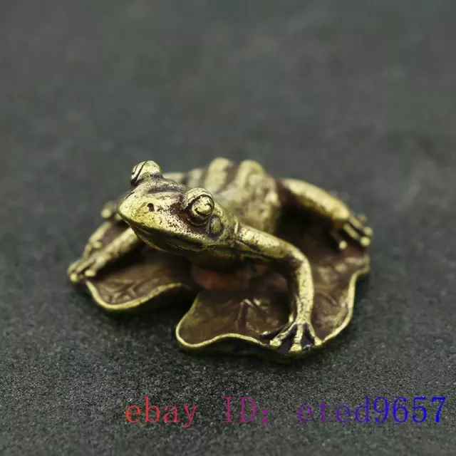 Brass Frog Figurines Pendant Jewelry Small Ornaments Carved Statuette Gifts DIY