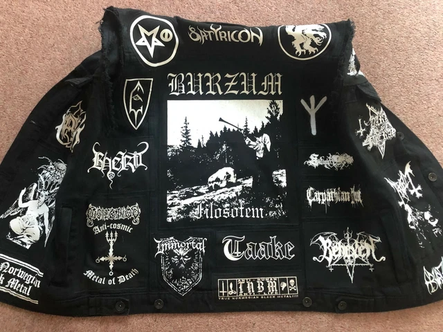 Black denim battle vest cheap