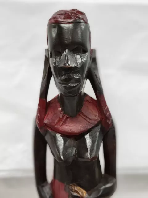 Wood Hand Carved - Kenya - African Tribal Art Statue Sculpture - Incense holder