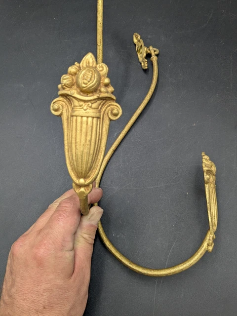 2 patères embrasses à rideaux fleurs en laiton doré - Décoration