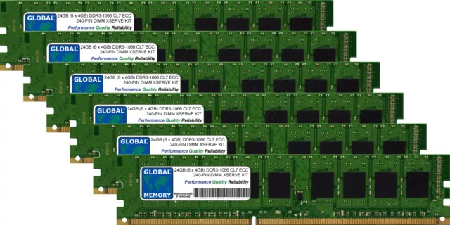 24GB (6 X 4GB) DDR3 1066MHz PC3-8500 240-PIN ECC UDIMM RAM Kit For Xserve (2009)