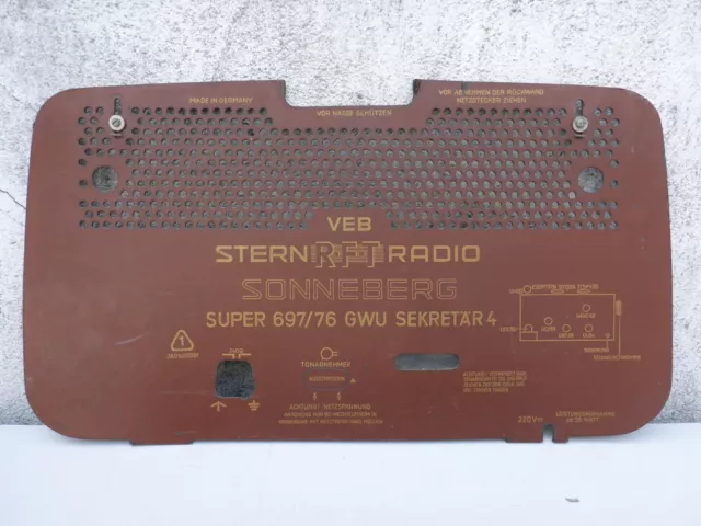 nur Rückwand von altes Radio VEB Sternradio RFT Sonneberg Super 697/76 Sekretär