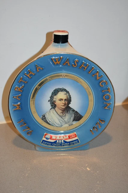 Jim Beam Martha Washington Bicentennial Bourbon Whiskey Decanter 1976
