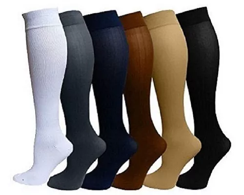 Sport Compression Socks Stockings Womens Mens Knee High S/M-XXL