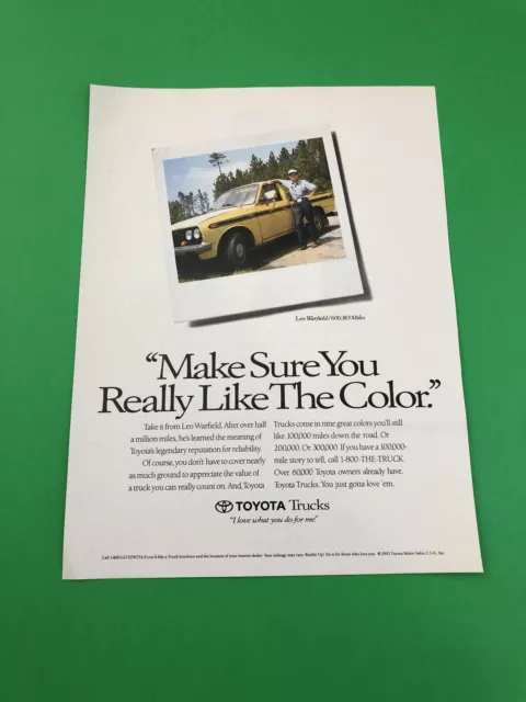 1993 1994 Toyota Pick Up Truck Original Print Ad Advertisement