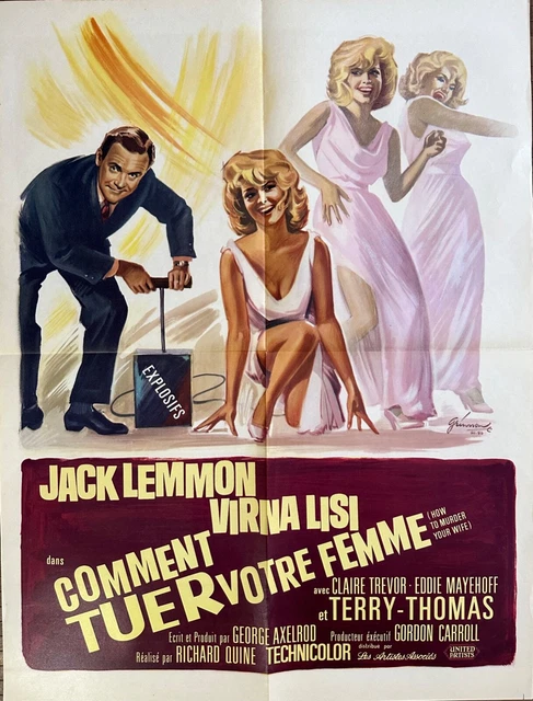 Affiche Cinéma COMMENT TUER VOTRE FEMME 60x80cm Poster Jack Lemmon / Virna Lisi