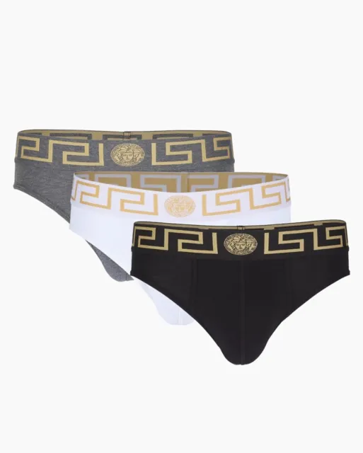 MEN'S 3 PACK Greca Pattern Underwear Size Large (30-34 Waist) Black White  Blue $39.99 - PicClick