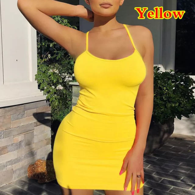 Women's Sexy Sling Mini Dress Bodycon Slim Fit Party Nightclub Bandage Skirts 3