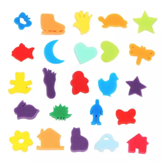 Éponges de peinture mixtes pour enfants, 24 couleurs, brosse à joint, tampon