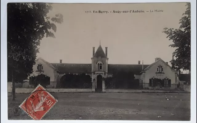 cpa-18-AUGY-sur-l'AUBOIS-la Mairie-voyagé,trés bon état.