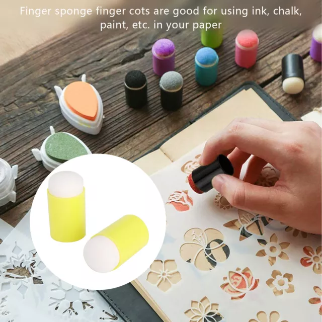 20Pcs Finger Sponge Daubers Finger Painting Stamping Set Child Hand Drawing
