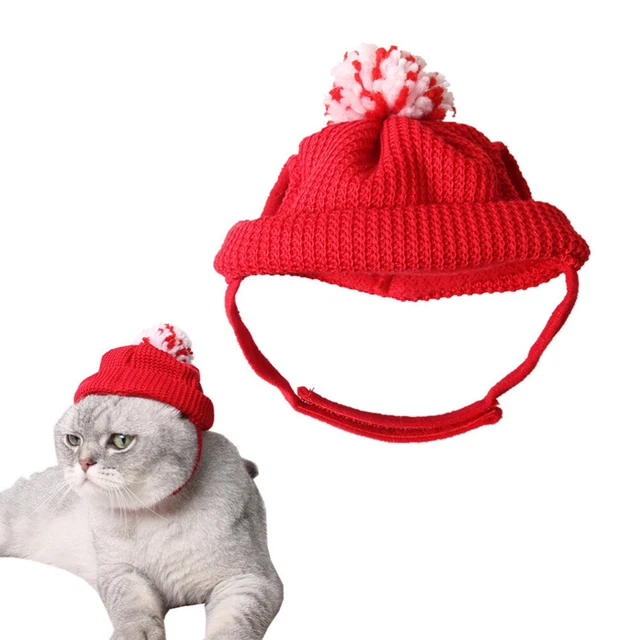 Katzenhund Santa Hut Kostüm: Warme Weiche Katze Welpen Haustier Strickwolle