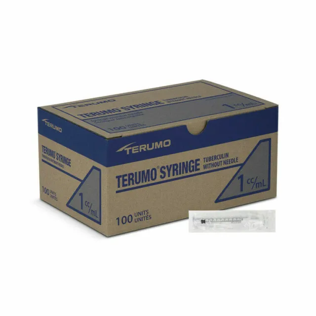 Seringue Terumo stérile 1 ml (1cc) Luer Slip TB, 100/boîte, 01T