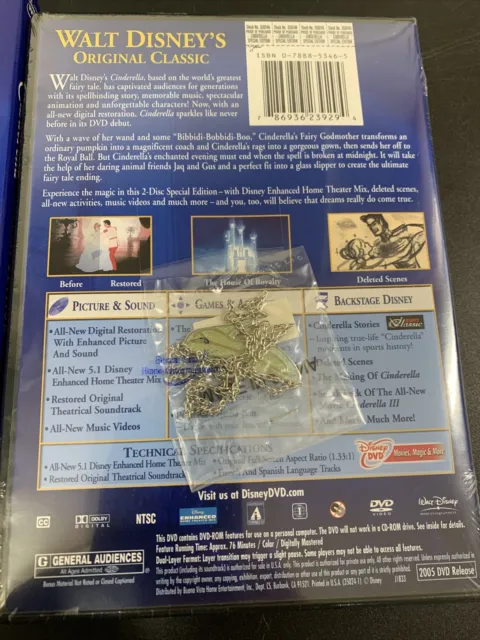 Walt Disney Cinderalla Platinum Edition with Chain DVD Brand New Sealed Rare 4