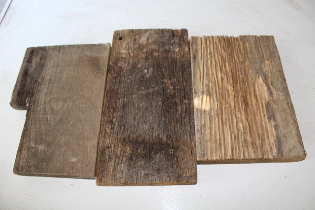 3 Pcs Reclaimed Weathered Oak Old Barn Board Wood Lumber Rustic Board Crafts Art