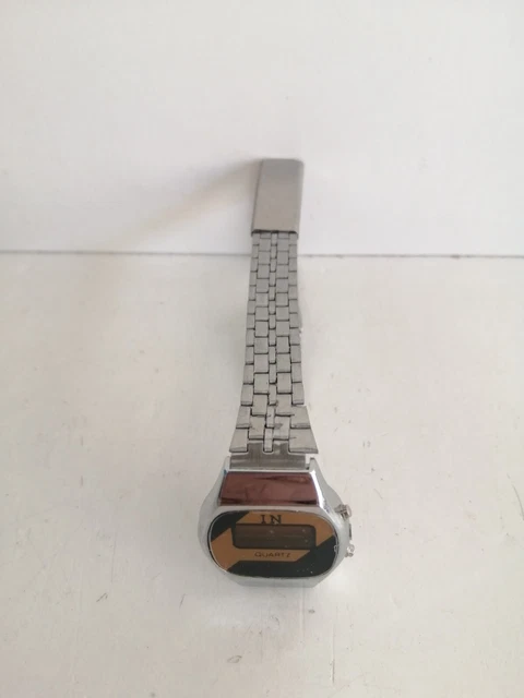 Raro Orologio Acciaio Quartz Lcd Calendario Eurotime Anni '80