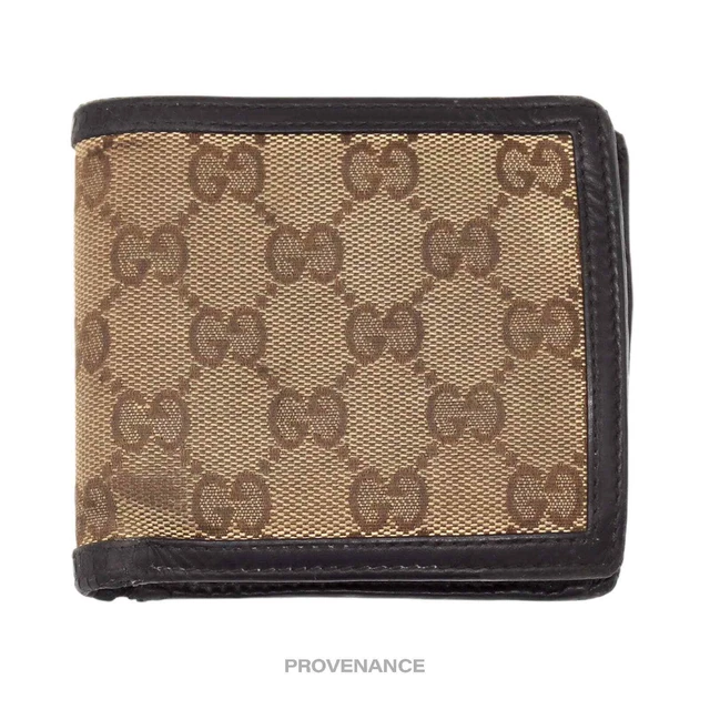 🔴 Gucci GG Canvas Bifold Wallet - Brown