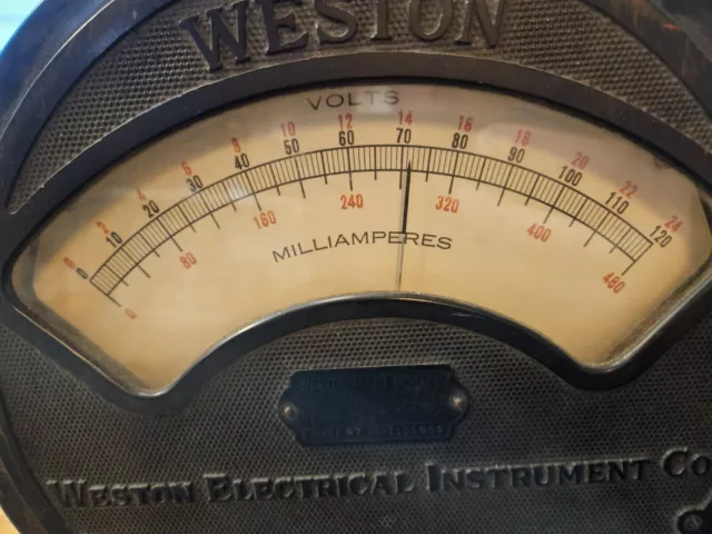 Weston Electrical Instrument Volt/Amperes Meter Model 57 Tested-Working!