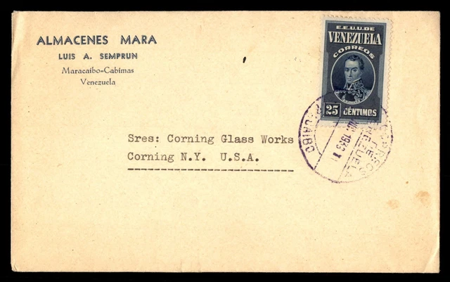 Mayfairstamps Venezuela 1939 Almacenes Mara Bolivar Cover aag_47499
