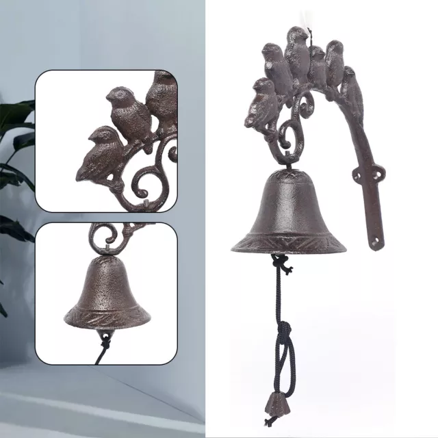 Country Traditional Retro and Nostalgic Hand Crafted Iron Door Bell Birds Design