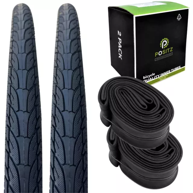 2x Tubes and 2x Tyres (700 x 35c) Positz Performance Bicycle Value Bundle Pack