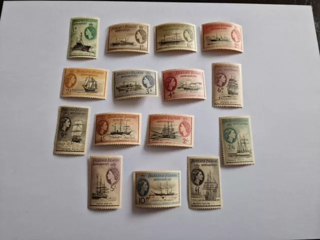 Falkland Island Dependencies 1954-62 QEII Mint Set 15 SG G26/40 Catalogue £225