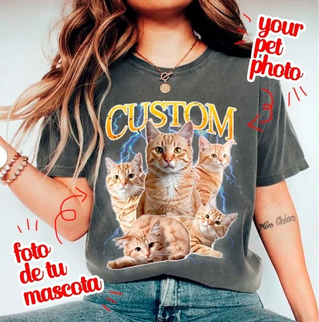 CAMISETA PERSONALIZADA MASCOTA perro gato mujer hombre niños