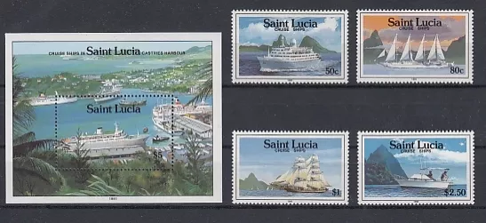 Ships St.Lucia 986 - 89+ Block 59 (MNH)