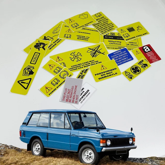 RANGE ROVER CLASSIC Underbonnet Restoration Warning Stickers - High ...